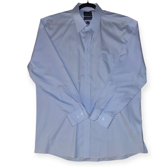 Vintage Blue Button Down Dress Shirt - Picture 1 of 5